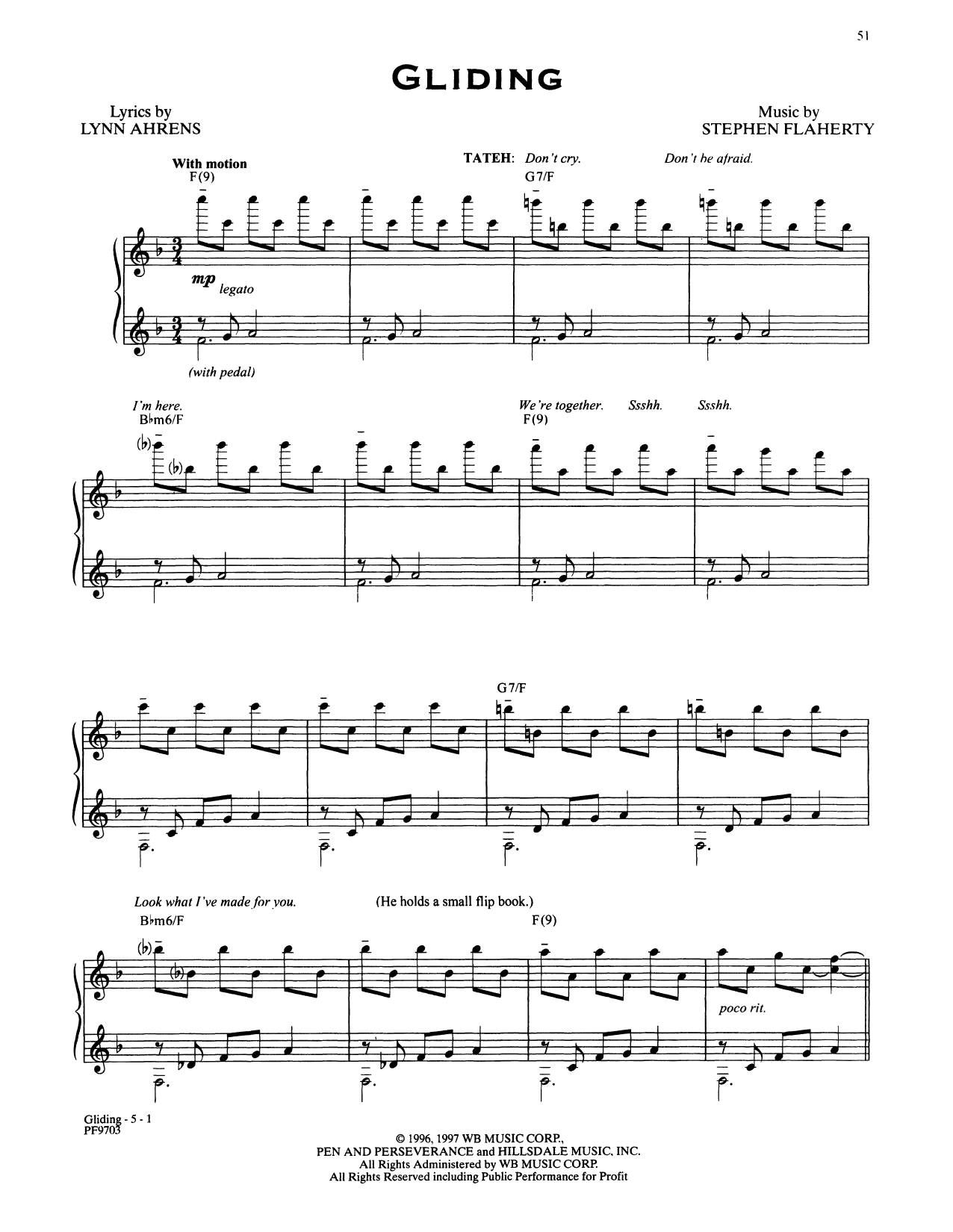 Stephen Flaherty and Lynn Ahrens Gliding (from Ragtime: The Musical) sheet music notes and chords arranged for Piano & Vocal
