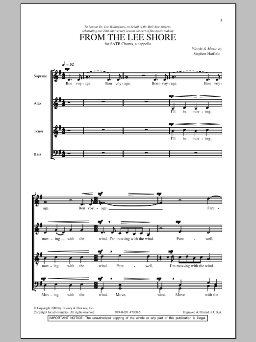 Stephen Hatfield From The Lee Shore sheet music notes and chords arranged for SATB Choir
