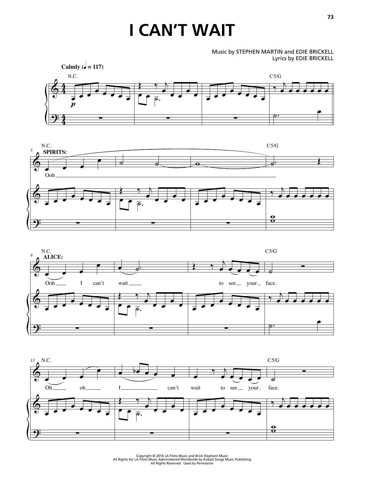 Stephen Martin & Edie Brickell I Can't Wait sheet music notes and chords arranged for Piano & Vocal