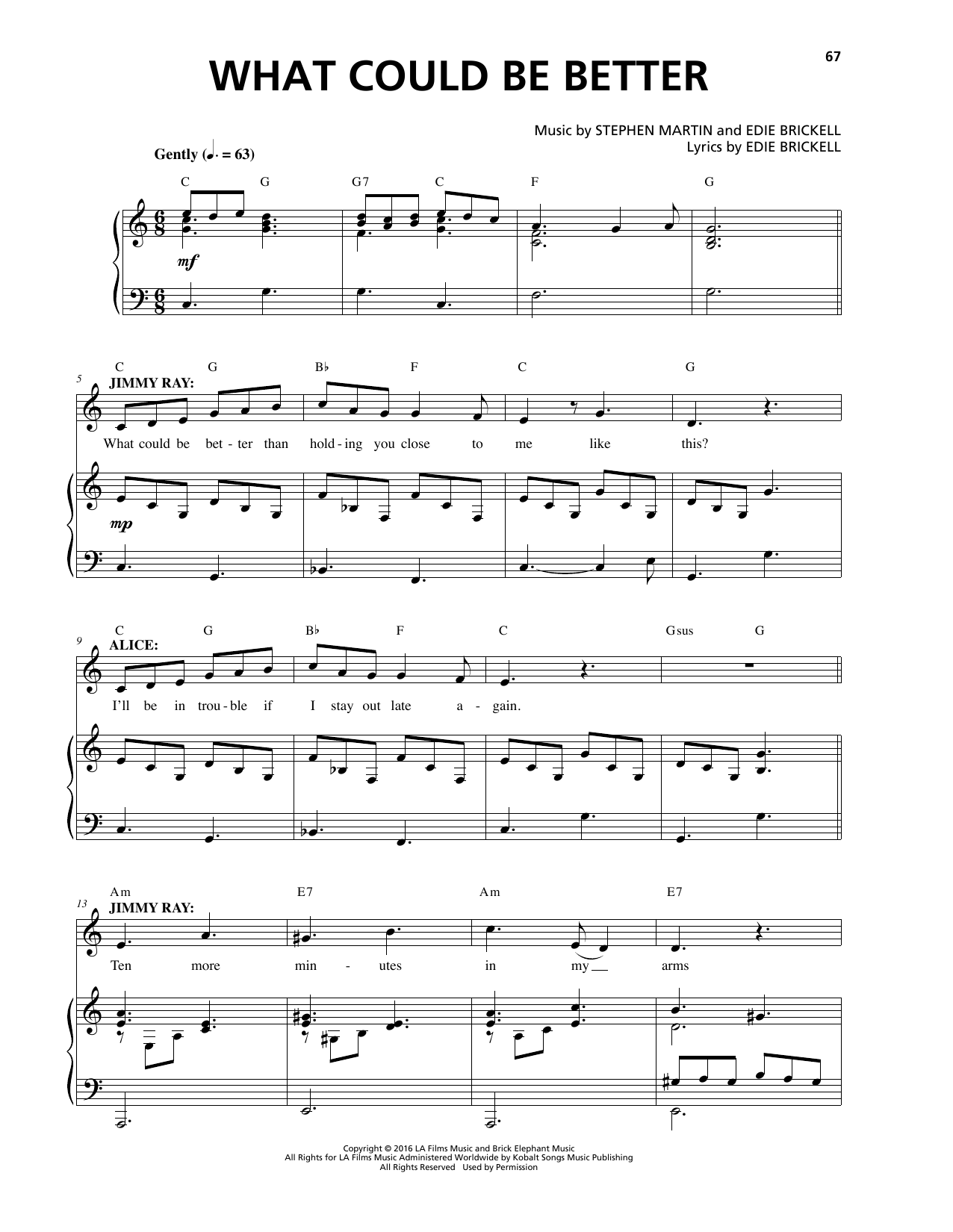 Stephen Martin & Edie Brickell What Could Be Better sheet music notes and chords arranged for Piano & Vocal
