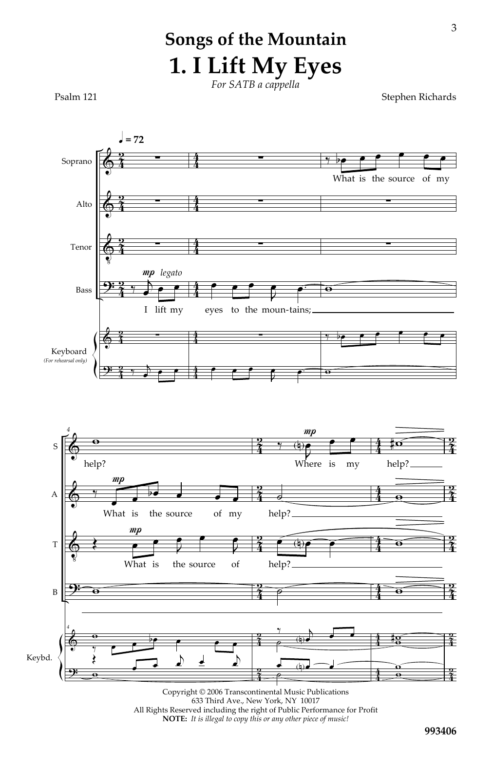 Stephen Richards Songs Of The Mountain sheet music notes and chords arranged for SATB Choir