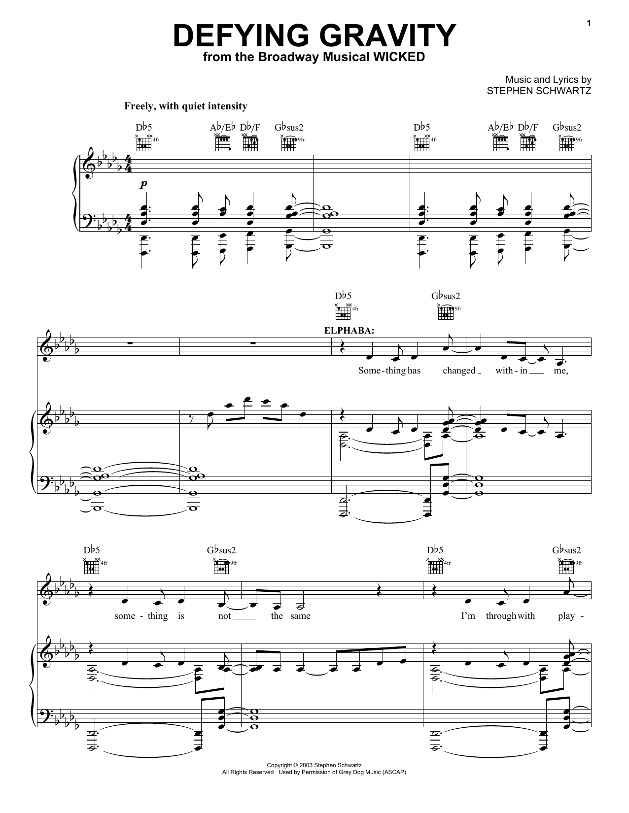Stephen Schwartz Defying Gravity (from Wicked) sheet music notes and chords arranged for French Horn Solo