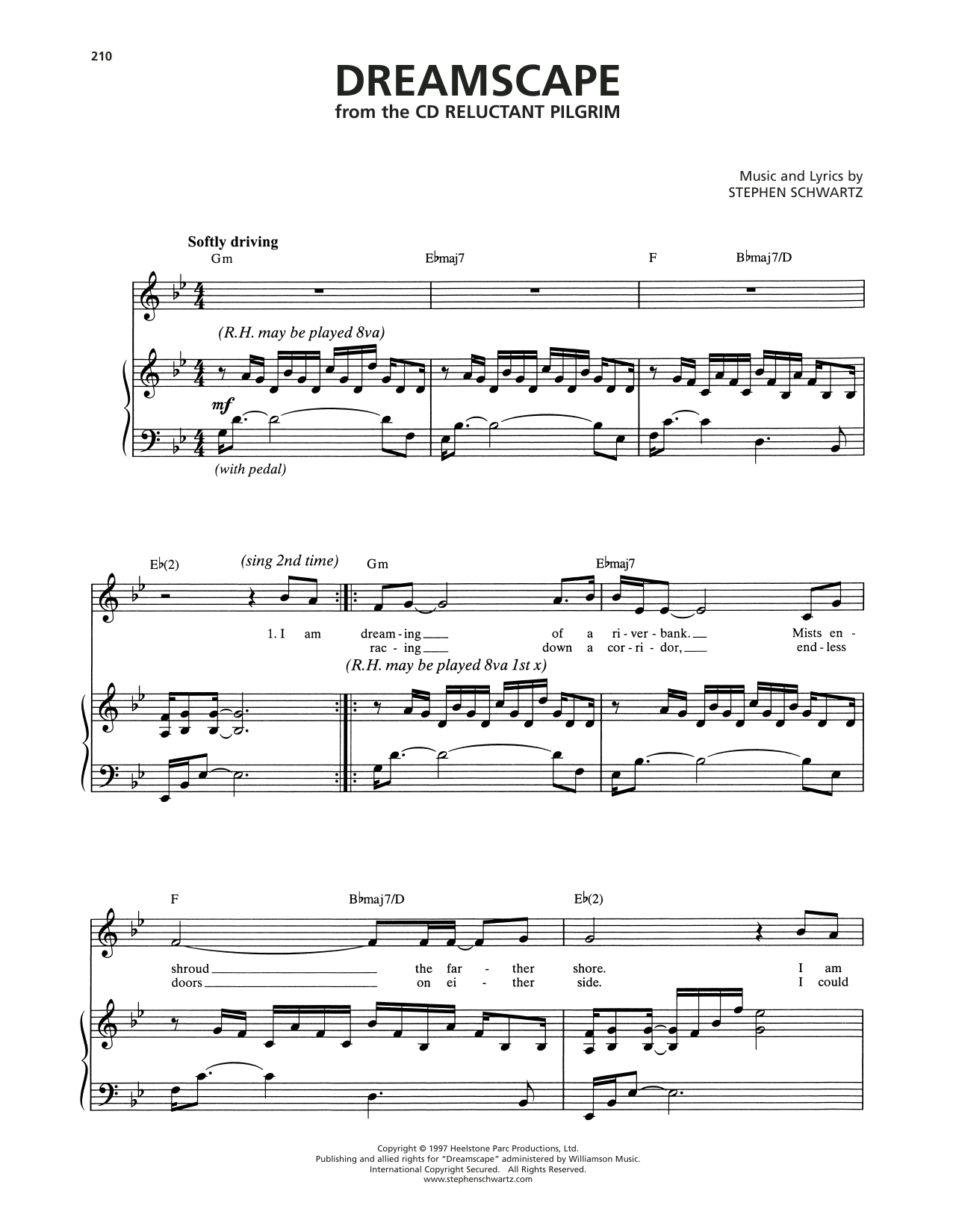 Stephen Schwartz Dreamscape sheet music notes and chords arranged for Piano & Vocal