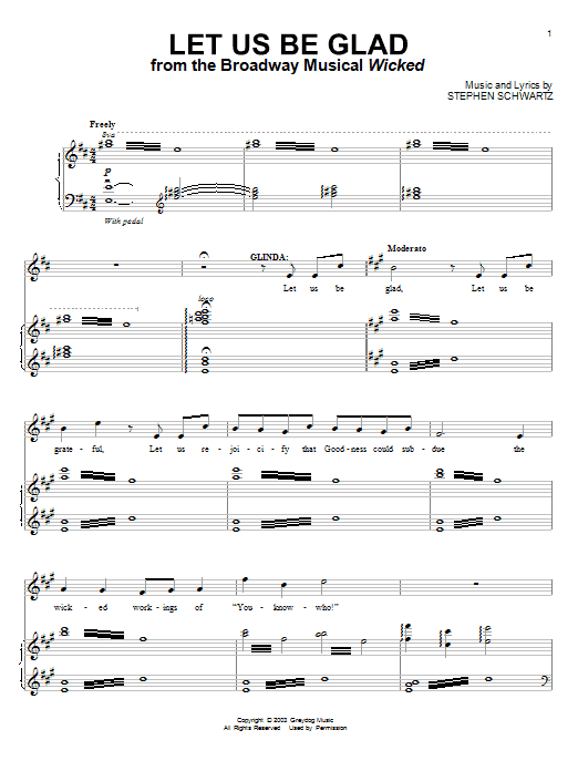 Stephen Schwartz Let Us Be Glad sheet music notes and chords arranged for Piano & Vocal