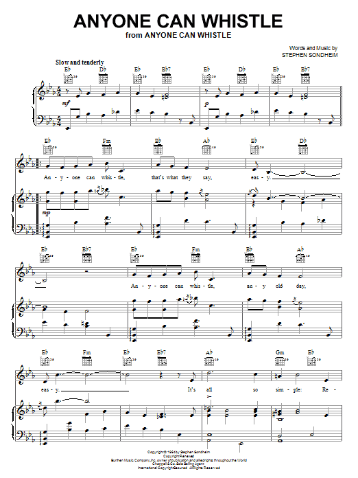 Stephen Sondheim Anyone Can Whistle sheet music notes and chords arranged for Clarinet Solo