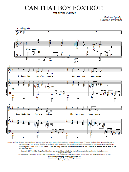 Stephen Sondheim Can That Boy Foxtrot! sheet music notes and chords arranged for Piano & Vocal