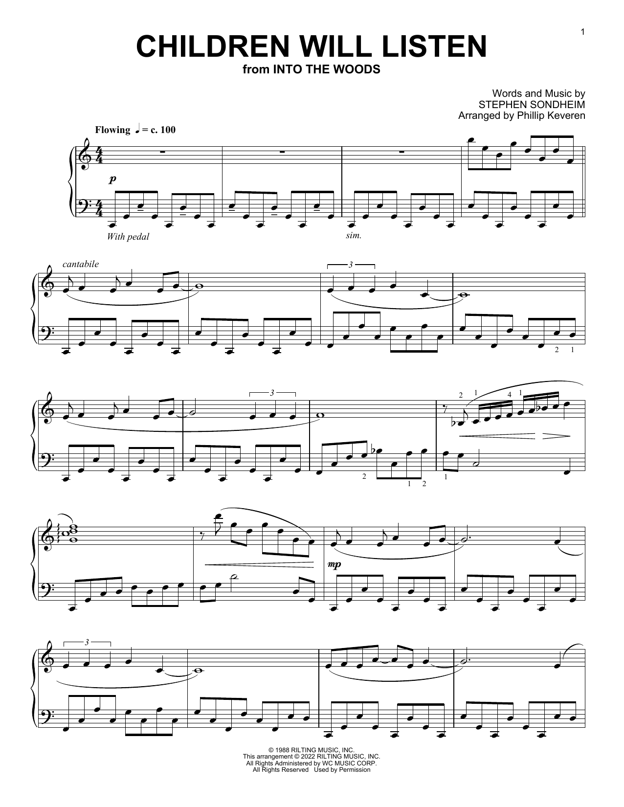 Stephen Sondheim Children Will Listen (from Into The Woods) (arr. Phillip Keveren) sheet music notes and chords arranged for Piano Solo