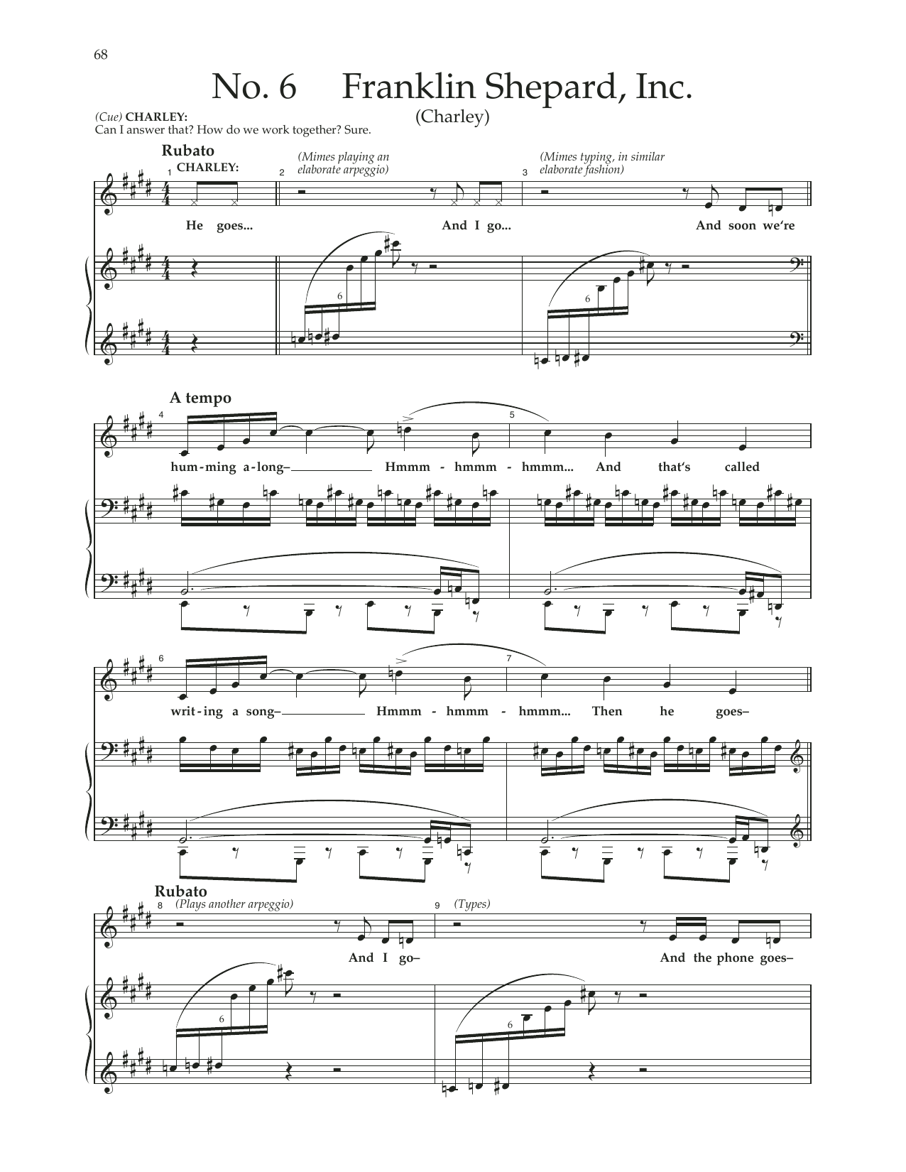 Stephen Sondheim Franklin Shepard, Inc. (from Merrily We Roll Along) sheet music notes and chords arranged for Piano & Vocal