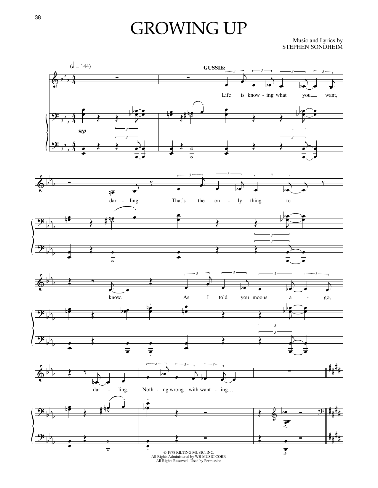 Stephen Sondheim Growing Up (from Merrily We Roll Along) sheet music notes and chords arranged for Piano & Vocal