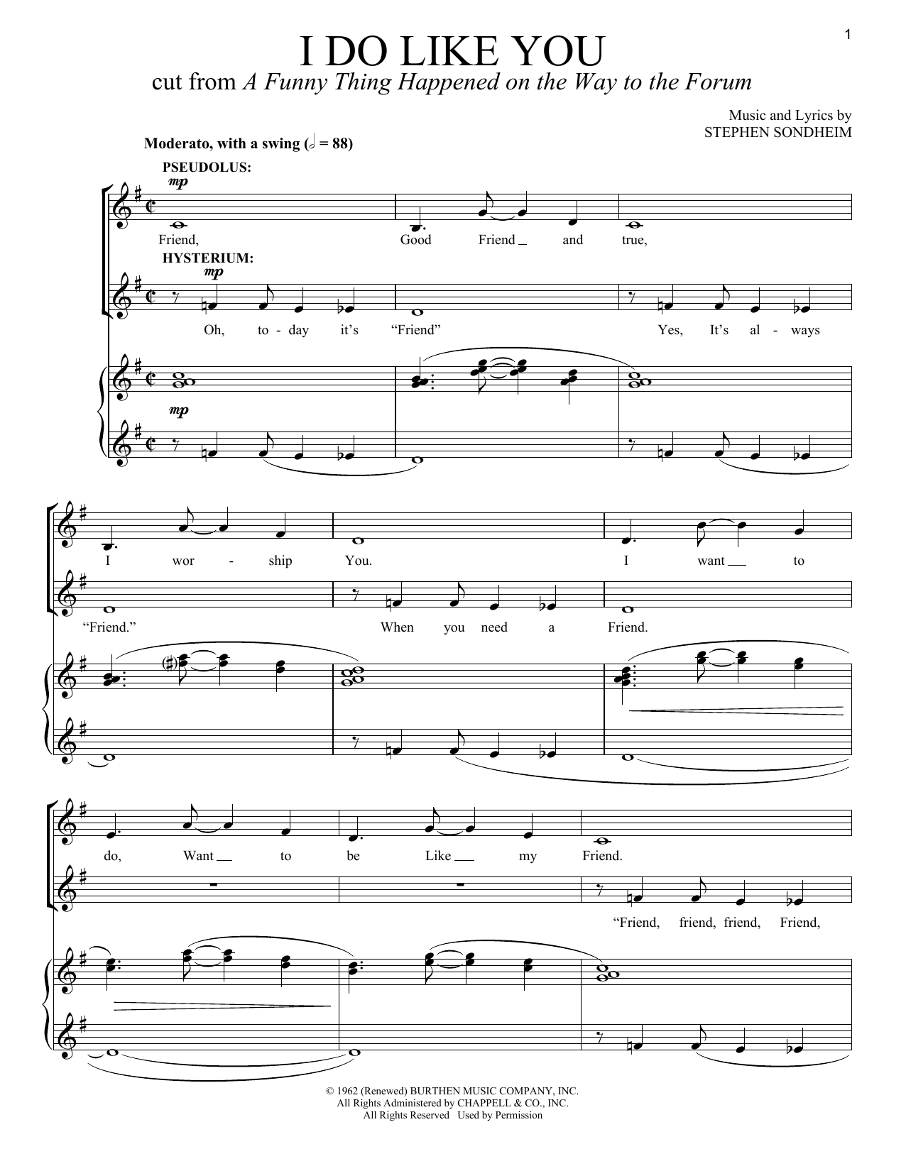 Stephen Sondheim I Do Like You sheet music notes and chords arranged for Vocal Duet