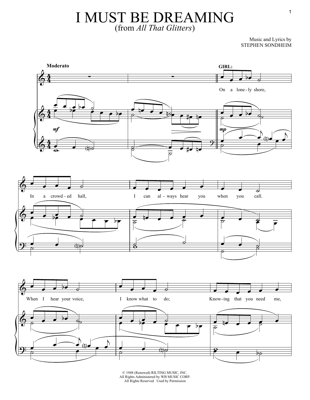 Stephen Sondheim I Must Be Dreaming sheet music notes and chords arranged for Piano & Vocal