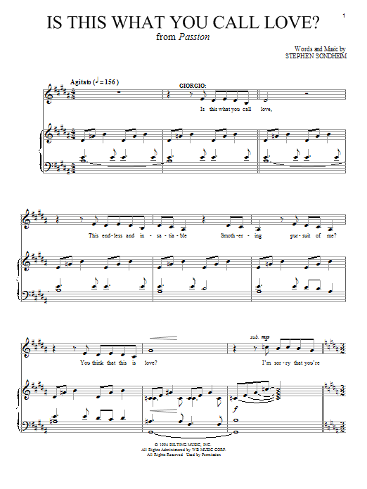 Stephen Sondheim Is This What You Call Love? sheet music notes and chords arranged for Piano & Vocal