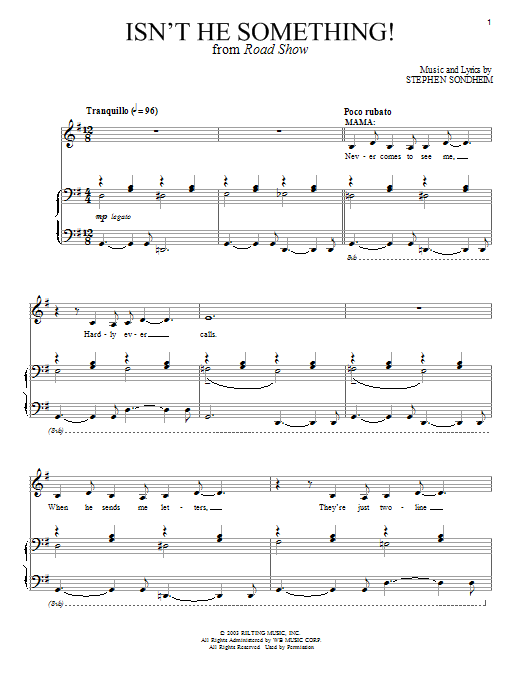 Stephen Sondheim Isn't He Something! sheet music notes and chords arranged for Piano & Vocal