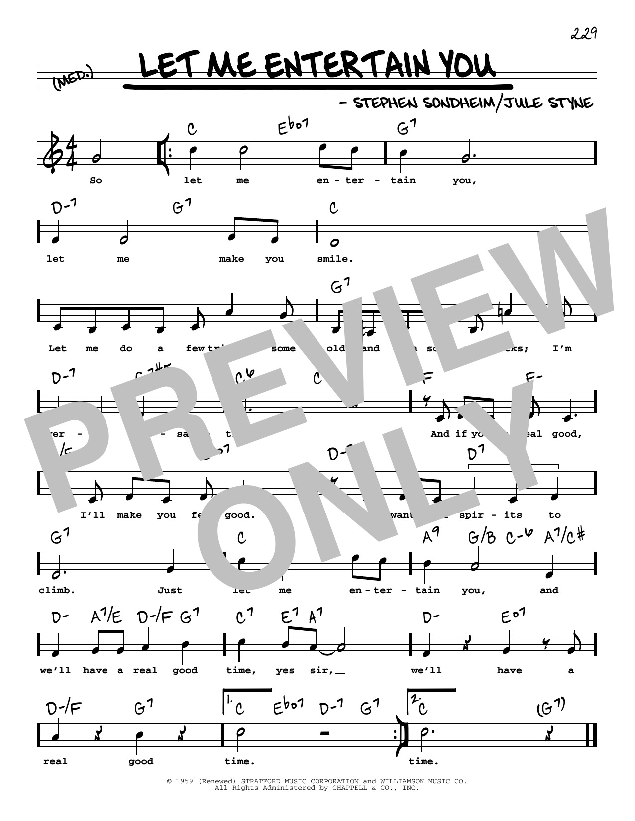 Stephen Sondheim Let Me Entertain You (High Voice) sheet music notes and chords arranged for Real Book – Melody, Lyrics & Chords