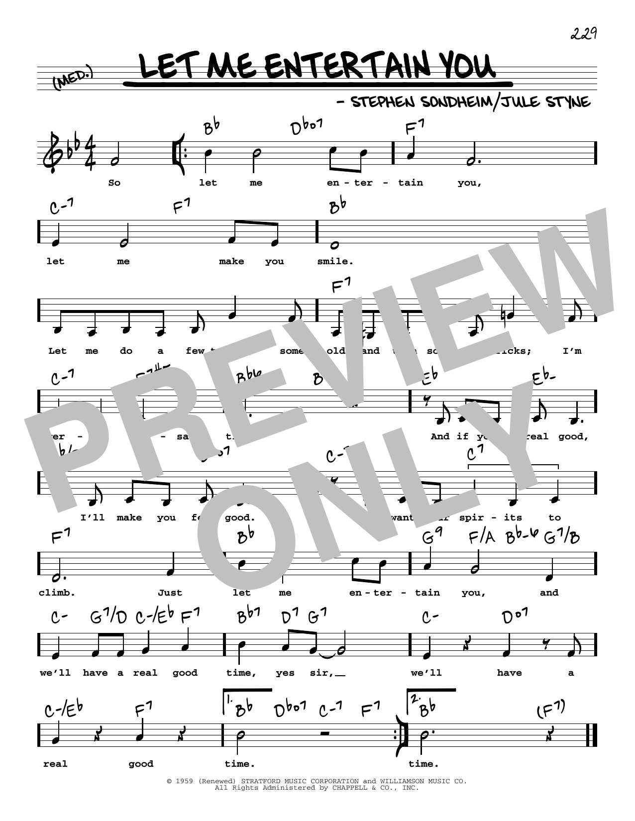 Stephen Sondheim Let Me Entertain You (Low Voice) sheet music notes and chords arranged for Real Book – Melody, Lyrics & Chords