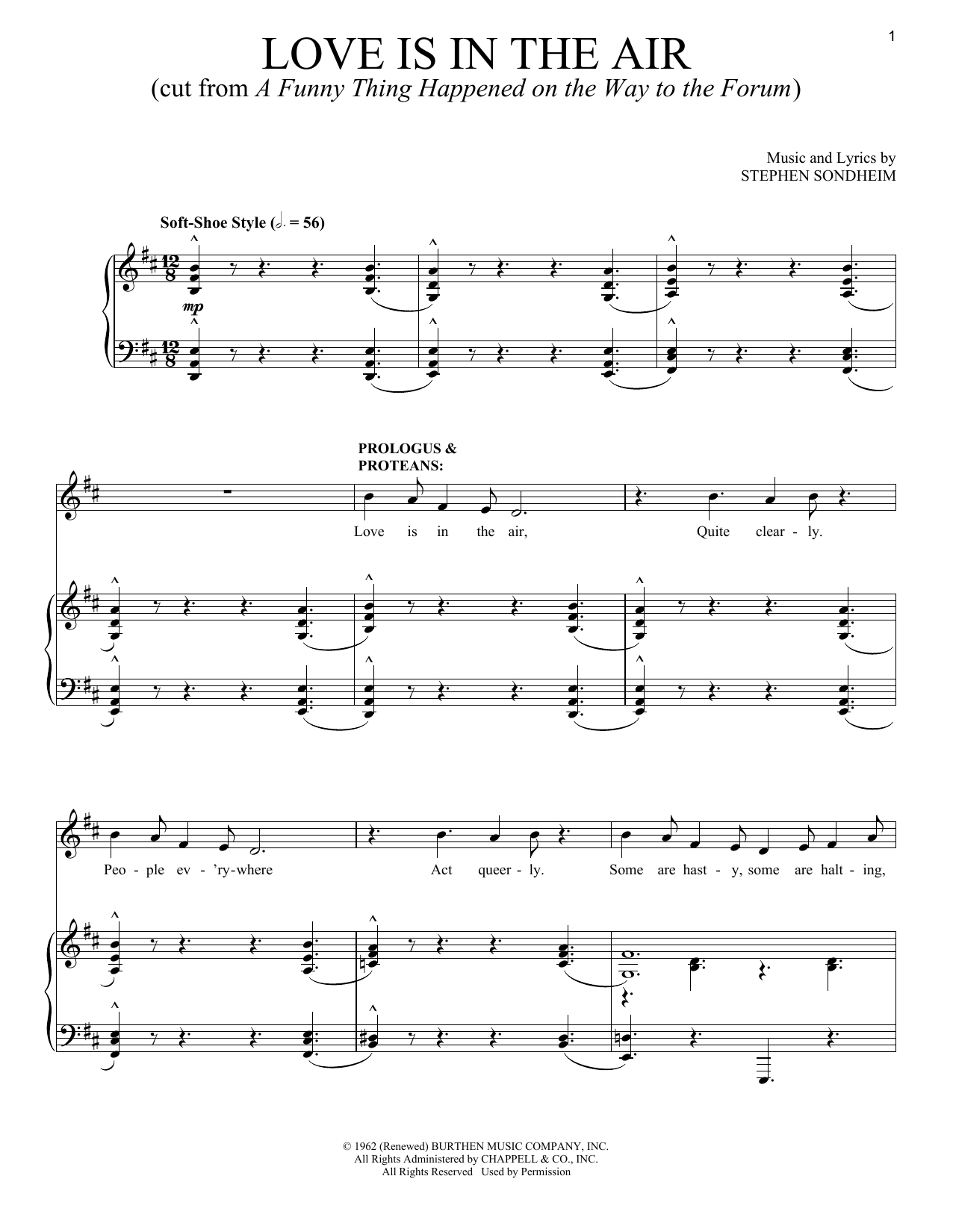 Stephen Sondheim Love Is In The Air sheet music notes and chords arranged for Piano & Vocal