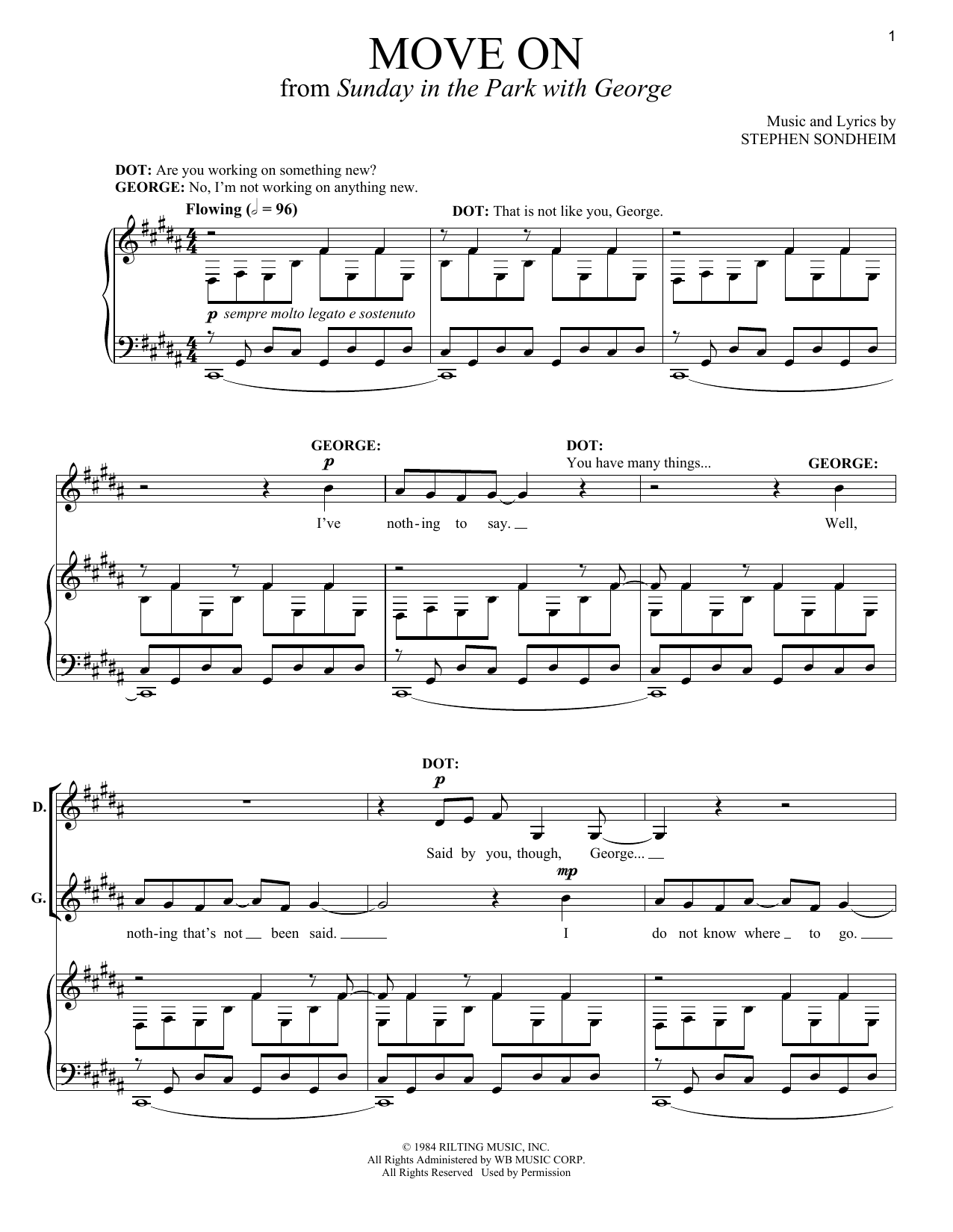 Stephen Sondheim Move On sheet music notes and chords arranged for Piano & Vocal
