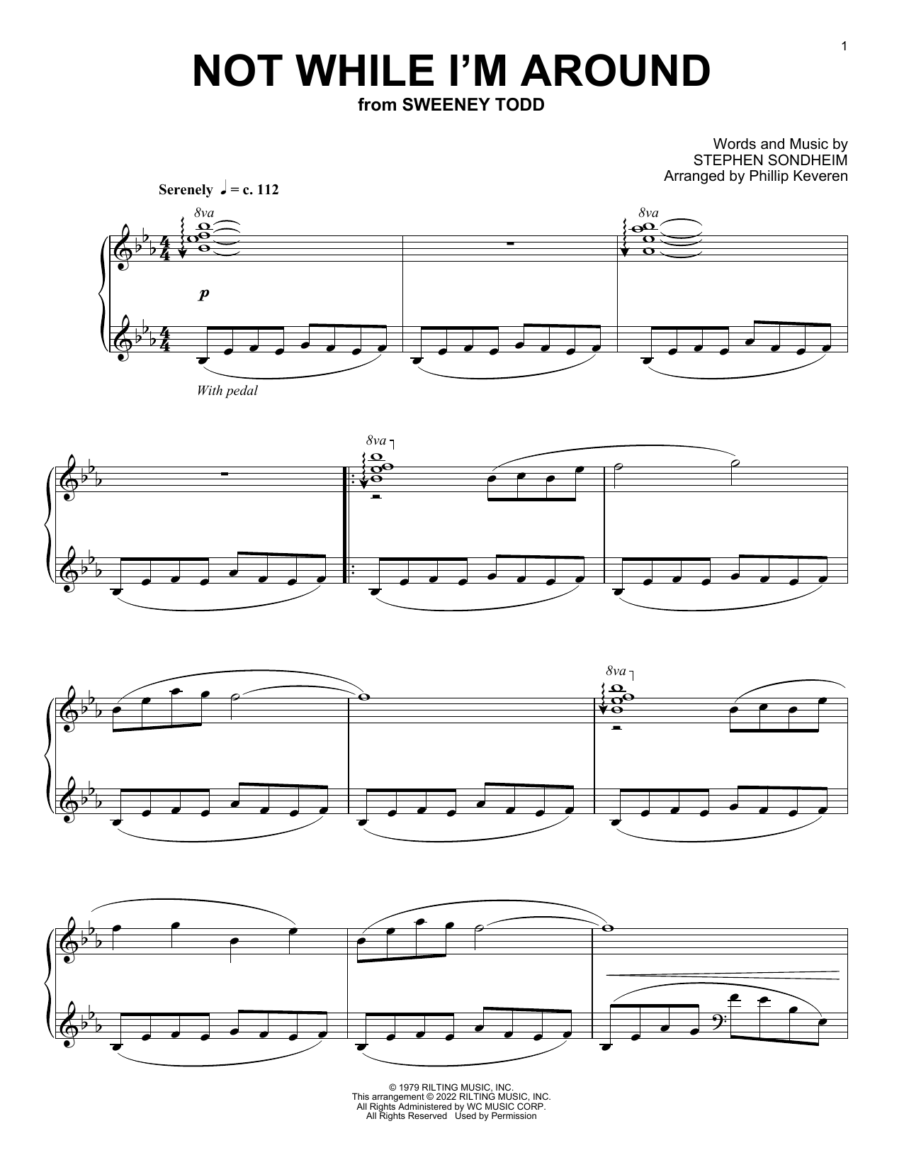 Stephen Sondheim Not While I'm Around (from Sweeney Todd) (arr. Phillip Keveren) sheet music notes and chords arranged for Piano Solo