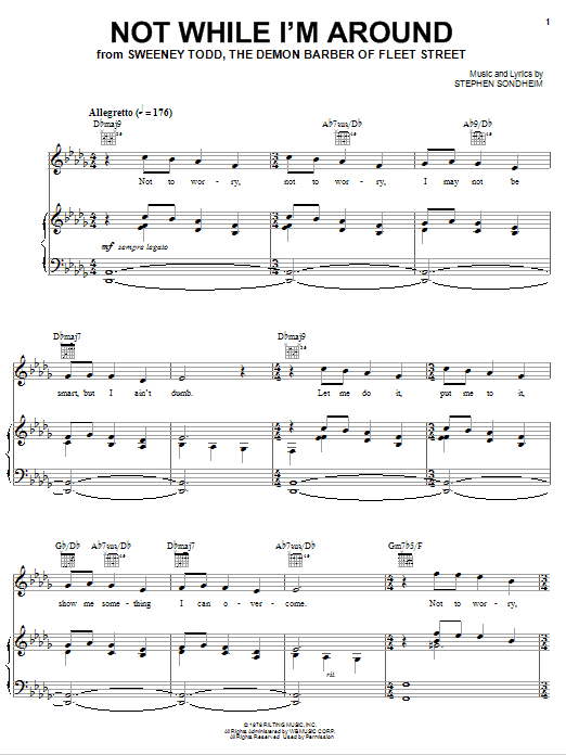 Stephen Sondheim Not While I'm Around sheet music notes and chords arranged for Piano Duet