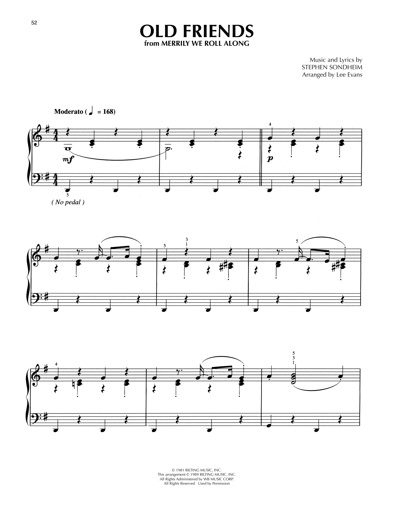 Stephen Sondheim Old Friends (from Merrily We Roll Along) (arr. Lee Evans) sheet music notes and chords arranged for Piano Solo