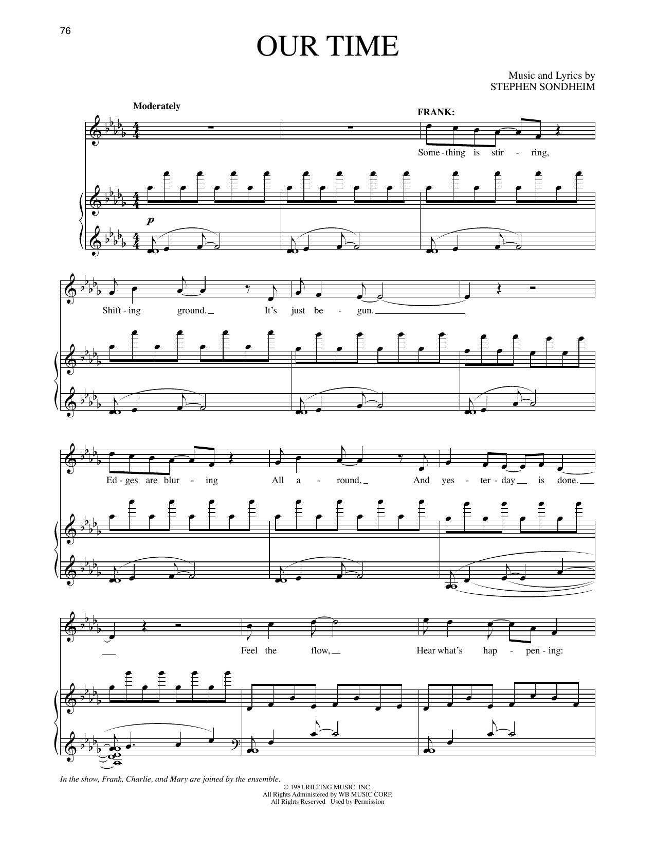 Stephen Sondheim Our Time (from Merrily We Roll Along) sheet music notes and chords arranged for Piano & Vocal