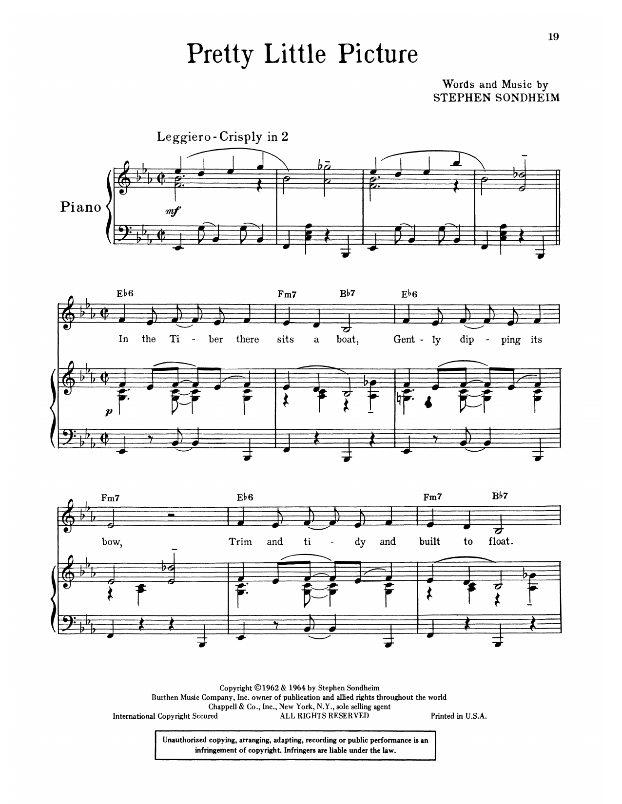 Stephen Sondheim Pretty Little Picture (from A Funny Thing Happened On The Way To The Forum) sheet music notes and chords arranged for Piano & Vocal