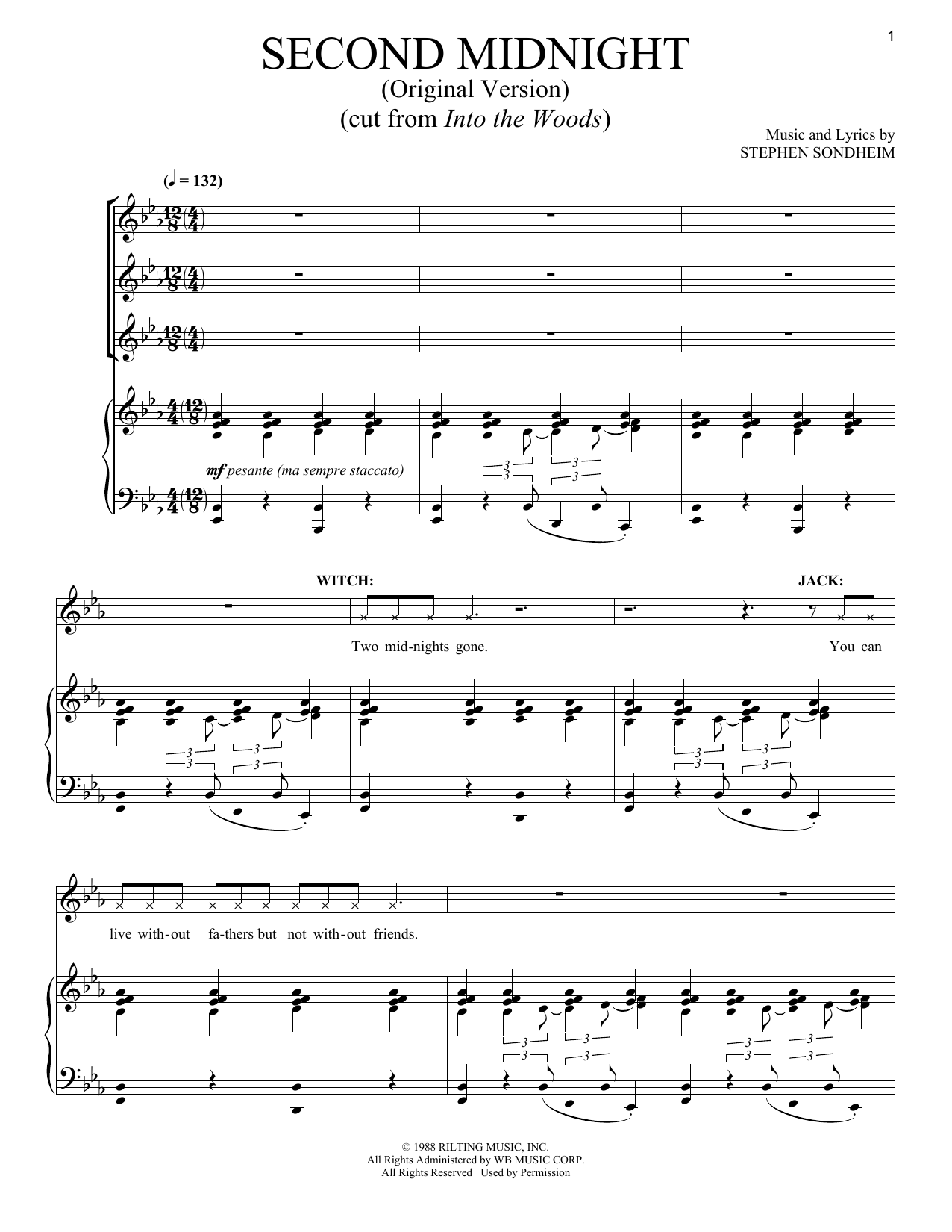 Stephen Sondheim Second Midnight (Original Version) sheet music notes and chords arranged for Piano & Vocal
