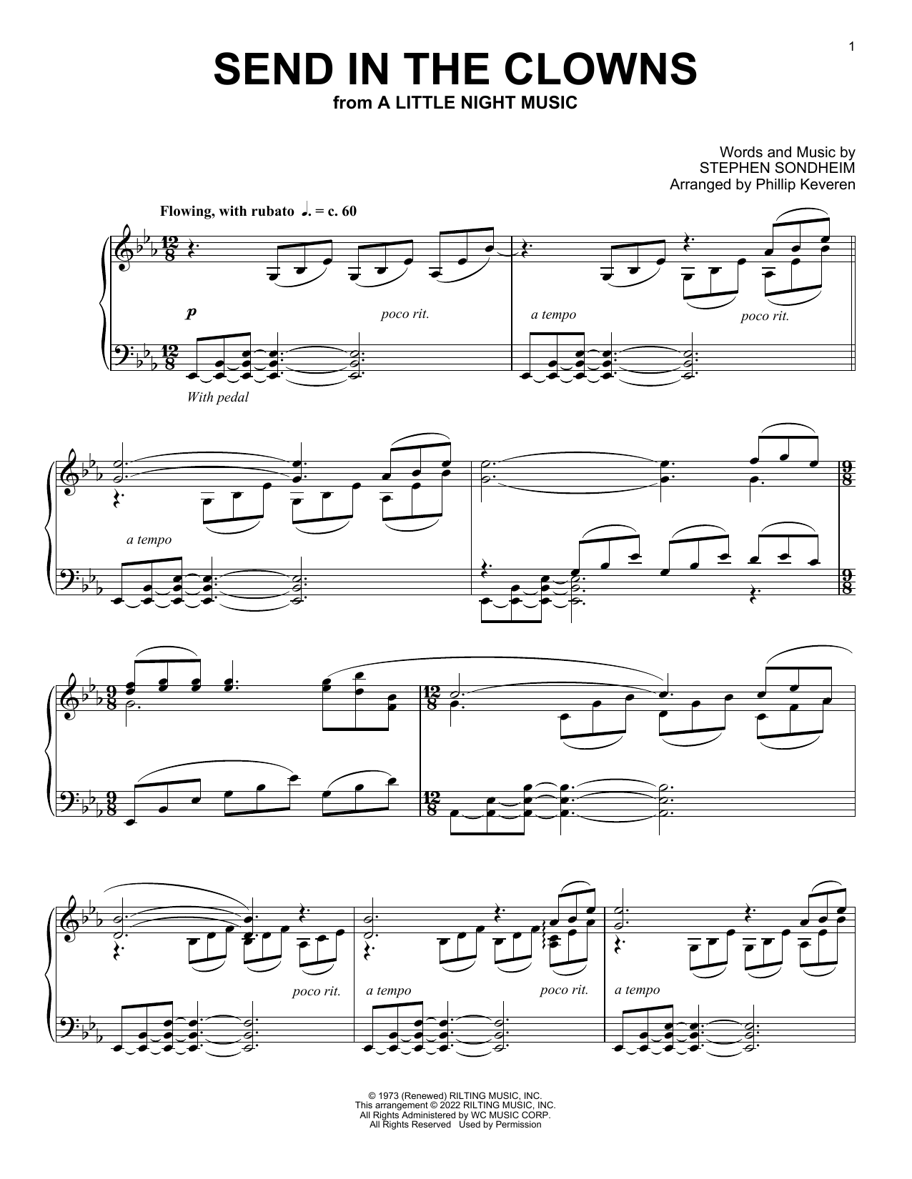 Stephen Sondheim Send In The Clowns (from A Little Night Music) (arr. Phillip Keveren) sheet music notes and chords arranged for Piano Solo