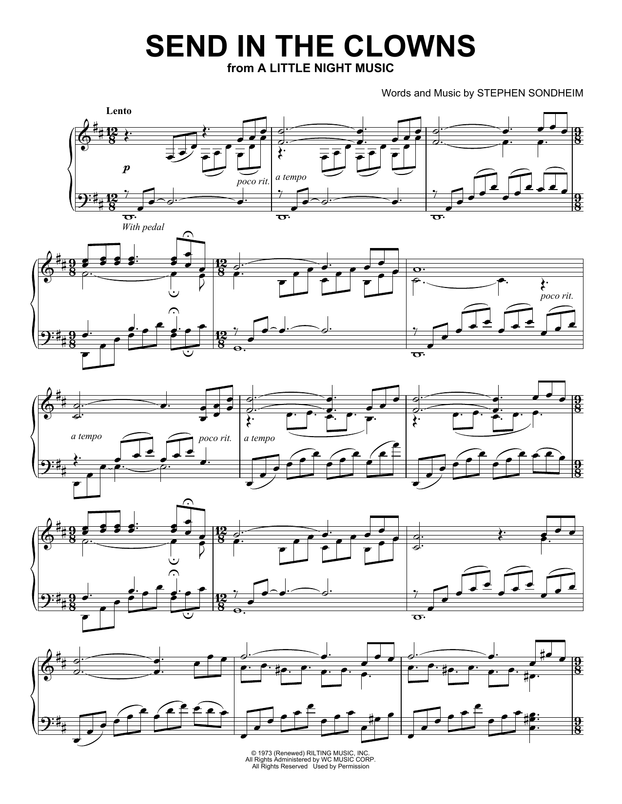 Stephen Sondheim Send In The Clowns (from A Little Night Music) (Peaceful Piano Solo) sheet music notes and chords arranged for Piano Solo