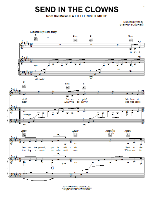 Stephen Sondheim Send In The Clowns sheet music notes and chords arranged for Violin Solo