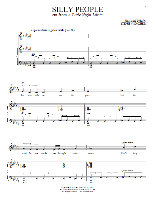 Stephen Sondheim Silly People sheet music notes and chords arranged for Piano & Vocal