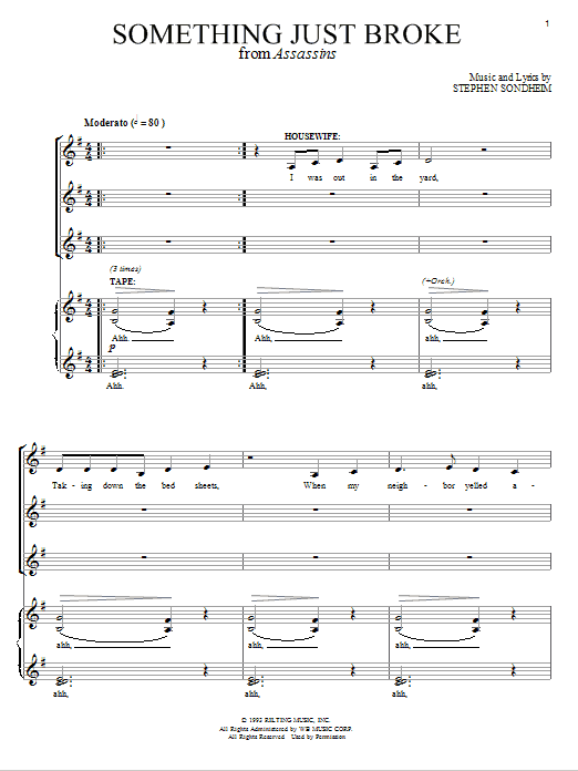 Stephen Sondheim Something Just Broke sheet music notes and chords arranged for Piano & Vocal