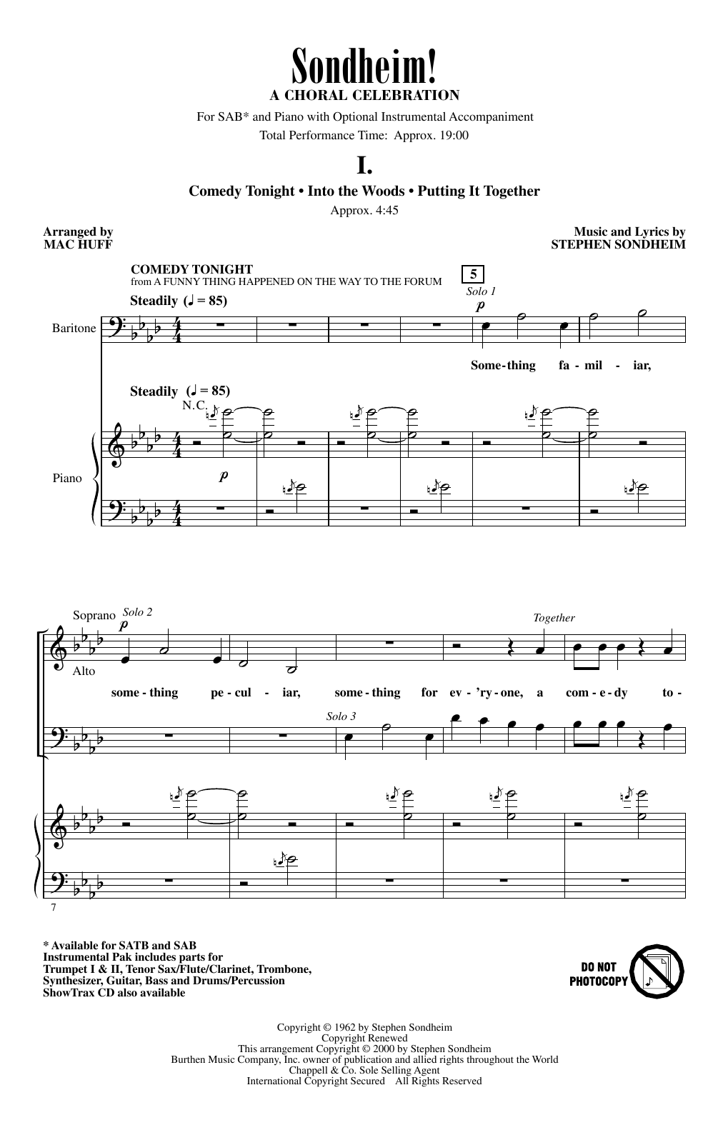 Stephen Sondheim Sondheim! A Choral Celebration (Medley) (arr. Mac Huff) sheet music notes and chords arranged for SATB Choir