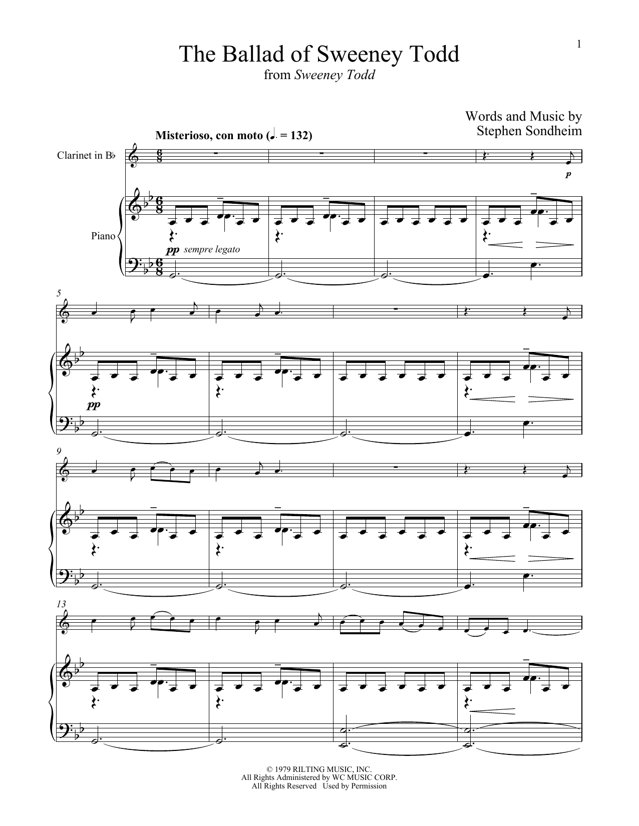 Stephen Sondheim The Ballad Of Sweeney Todd (from Sweeney Todd) sheet music notes and chords arranged for Cello and Piano