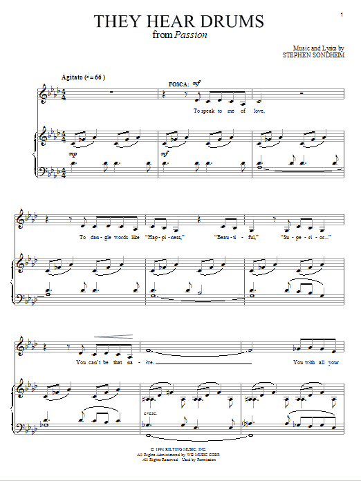 Stephen Sondheim They Hear Drums sheet music notes and chords arranged for Piano & Vocal