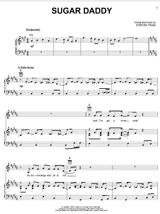 Stephen Trask Sugar Daddy sheet music notes and chords arranged for Lead Sheet / Fake Book