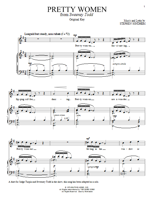 Stephen Sondheim Pretty Women sheet music notes and chords. Download Printable PDF.
