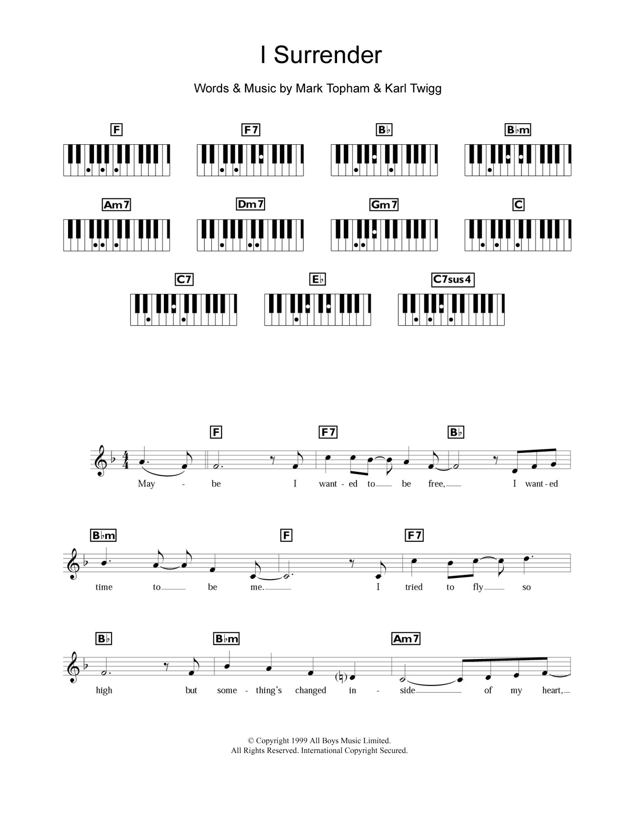 Steps I Surrender sheet music notes and chords arranged for Piano Chords/Lyrics