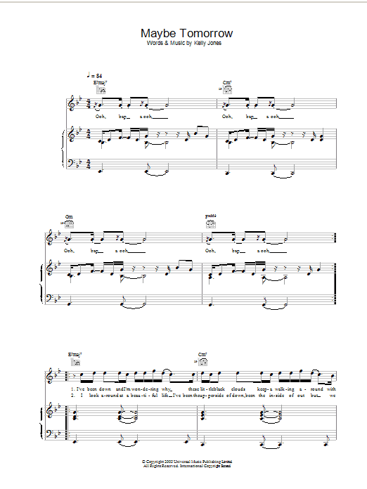 Stereophonics Maybe Tomorrow sheet music notes and chords. Download Printable PDF.
