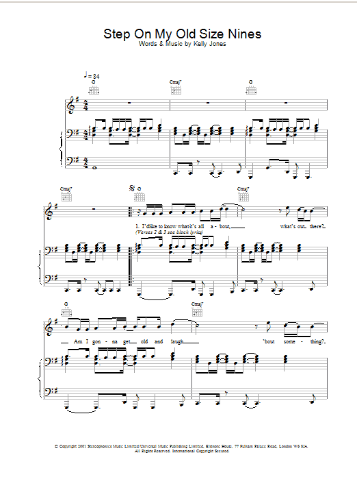 Stereophonics Step On My Old Size Nines sheet music notes and chords arranged for Guitar Tab
