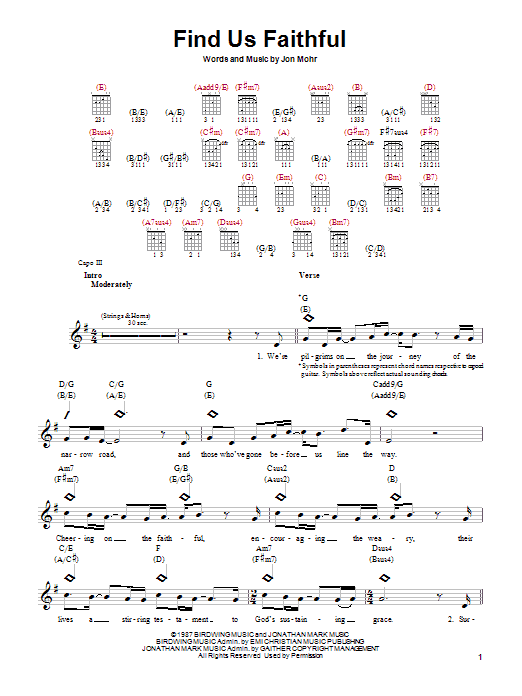 Steve Green Find Us Faithful sheet music notes and chords arranged for Easy Guitar