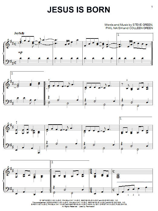 Steve Green Jesus Is Born sheet music notes and chords arranged for Easy Guitar