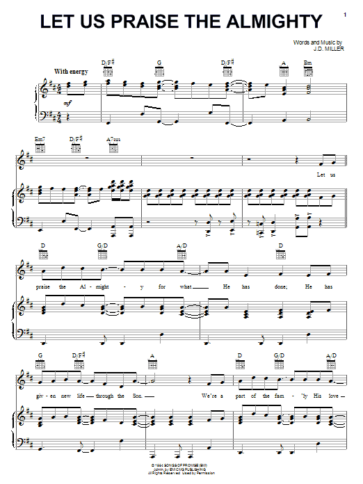 Steve Green Let Us Praise The Almighty sheet music notes and chords arranged for Piano, Vocal & Guitar Chords (Right-Hand Melody)