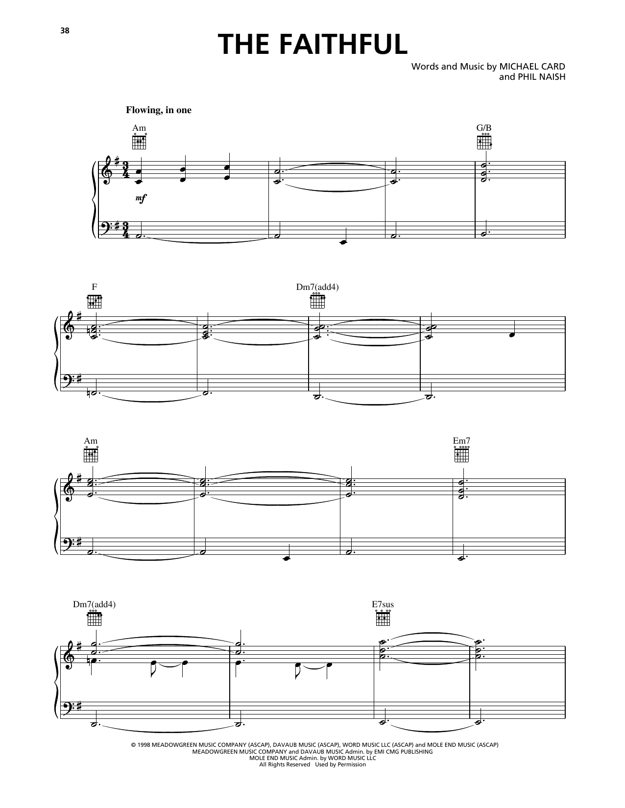 Steve Green The Faithful sheet music notes and chords arranged for Piano, Vocal & Guitar Chords (Right-Hand Melody)