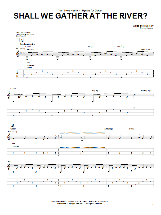 Steve Hunter Shall We Gather At The River? sheet music notes and chords arranged for Guitar Tab