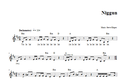 Steve Klaper Niggun sheet music notes and chords arranged for Lead Sheet / Fake Book