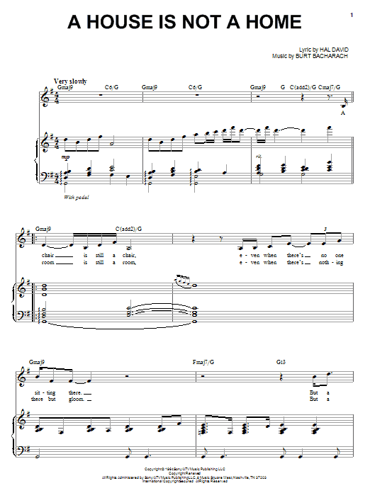 Steve Tyrell A House Is Not A Home sheet music notes and chords arranged for Piano & Vocal