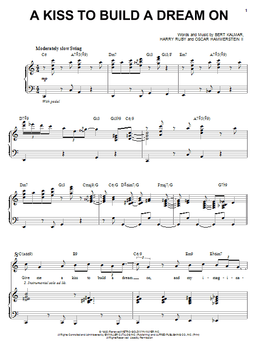 Steve Tyrell A Kiss To Build A Dream On sheet music notes and chords arranged for Piano & Vocal