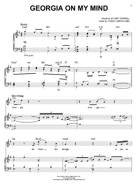 Steve Tyrell Georgia On My Mind sheet music notes and chords arranged for Piano & Vocal