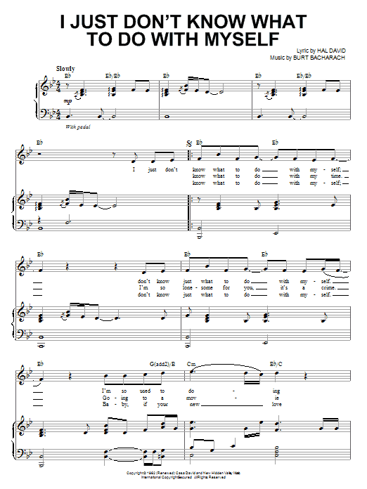 Steve Tyrell I Just Don't Know What To Do With Myself sheet music notes and chords arranged for Piano & Vocal